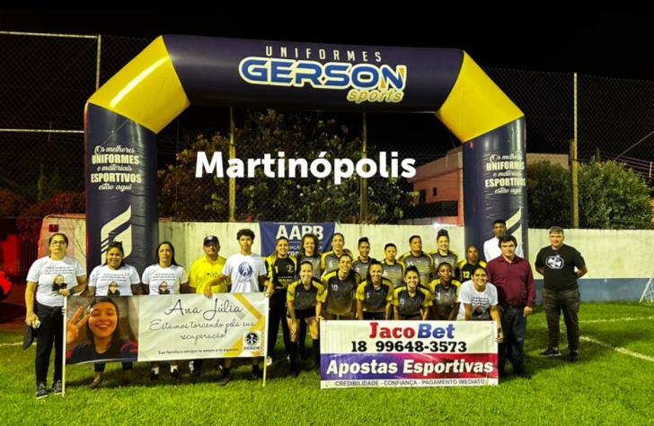 Martinópolis Campeã da Copa Unipontal de Futebol Society  Feminino