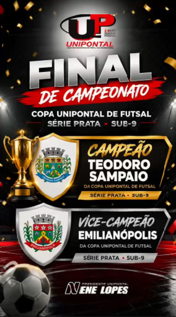 Video Oficial da final da Copa Unipontal de Futsal Sub-9 Série Prata 2026