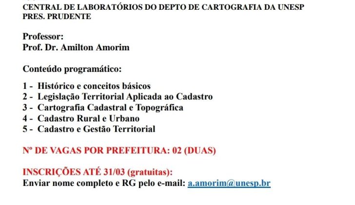 Curso de Capacitação – PROJETO PONTAL TRANSPARENTE